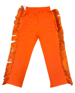 Orange Burst Fringe Pants